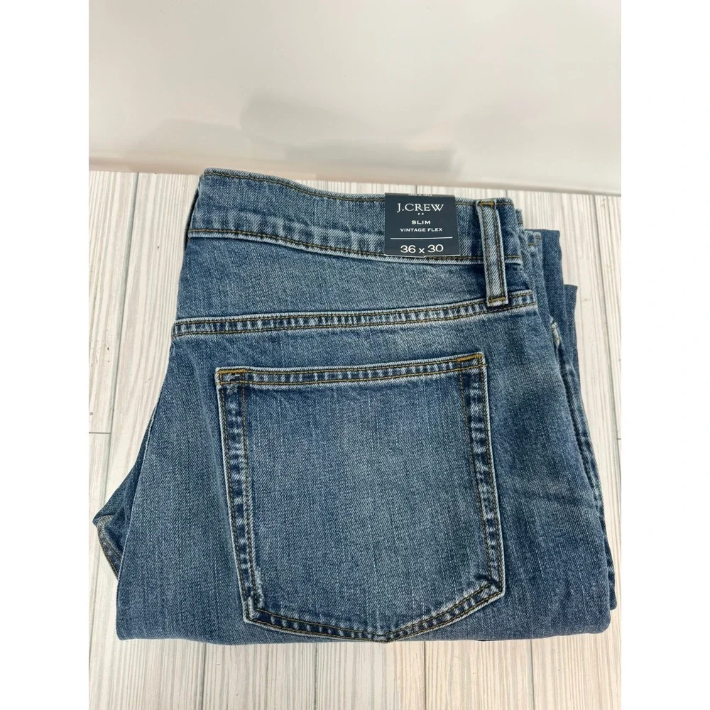J Crew Mens Slim Vintage Flex Jeans Medium Wash Size 36x30‎